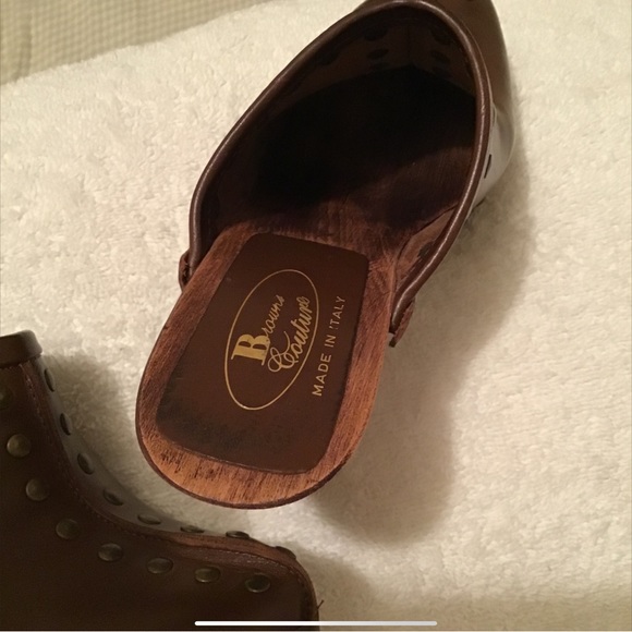 Studded Leather Heeled Clogs - Picture 8 of 11